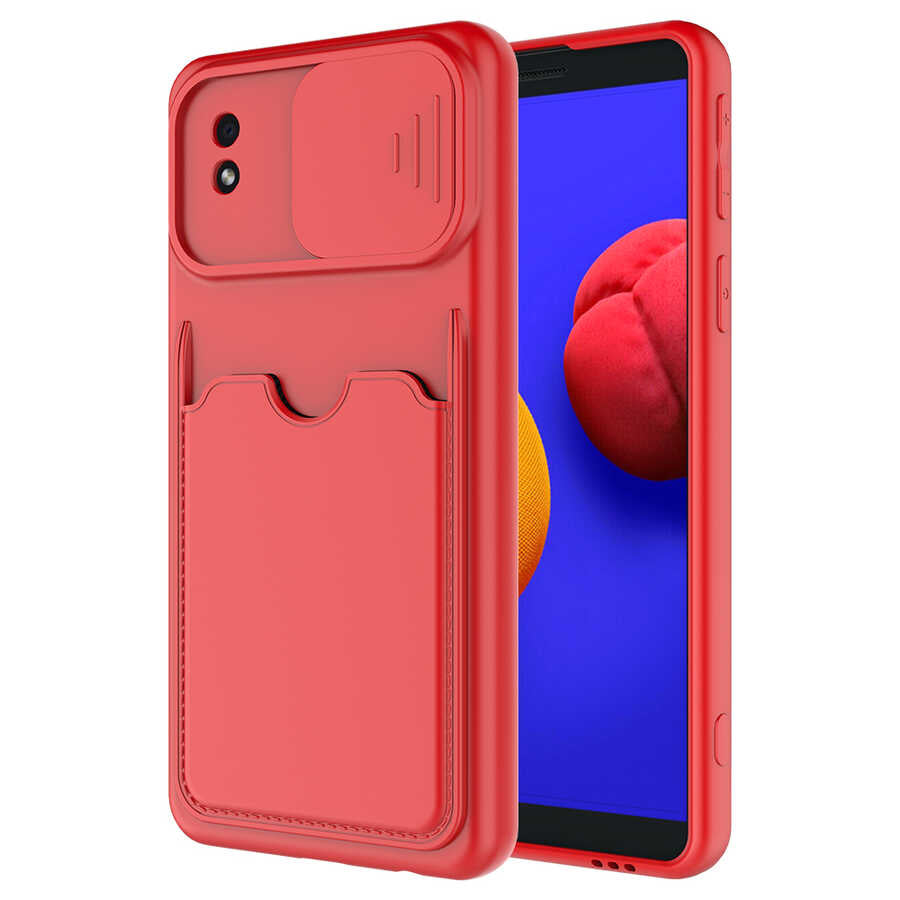 Galaxy A01 Core Kılıf Zore Kartix Kapak Kırmızı