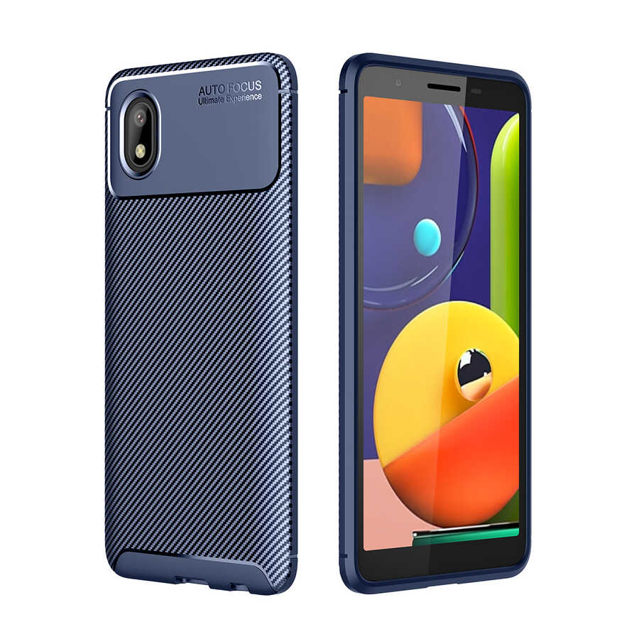 Galaxy A01 Core Kılıf Zore Negro Silikon Kapak Lacivert