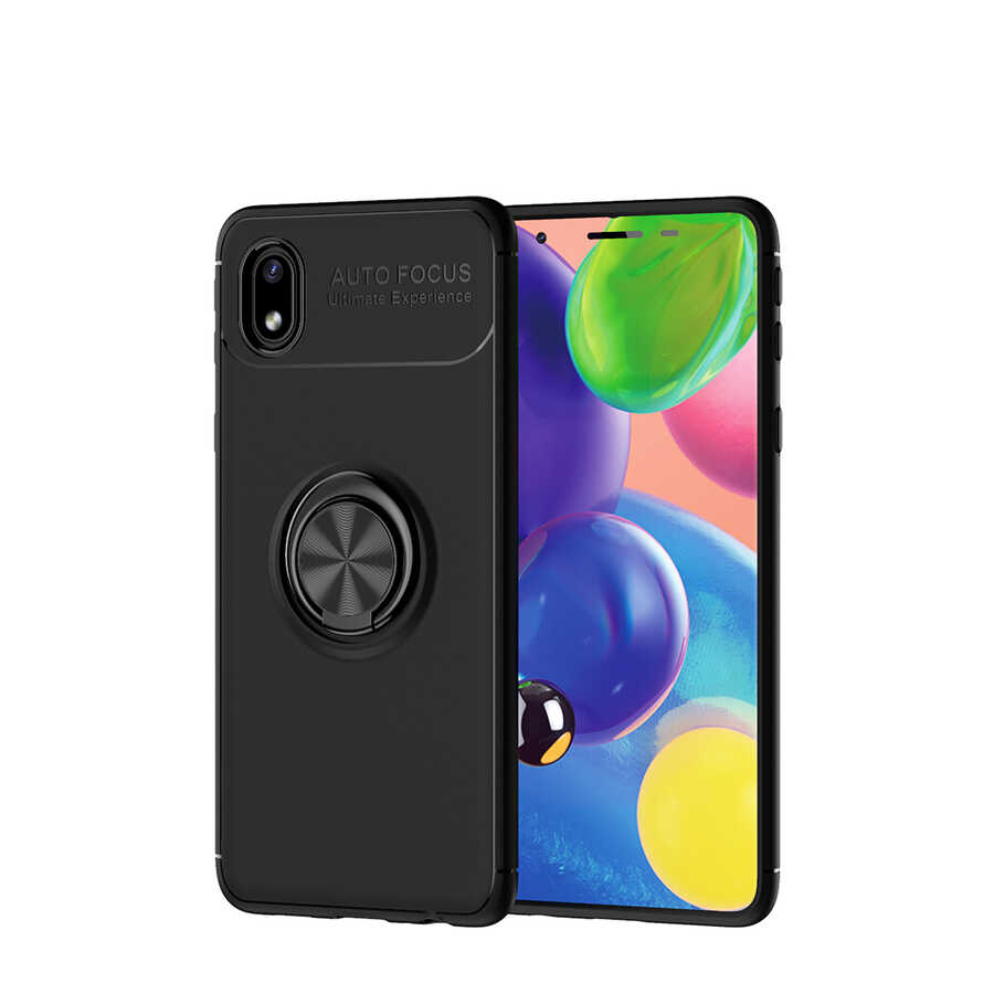 Galaxy A01 Core Kılıf Zore Ravel Silikon Kapak Siyah
