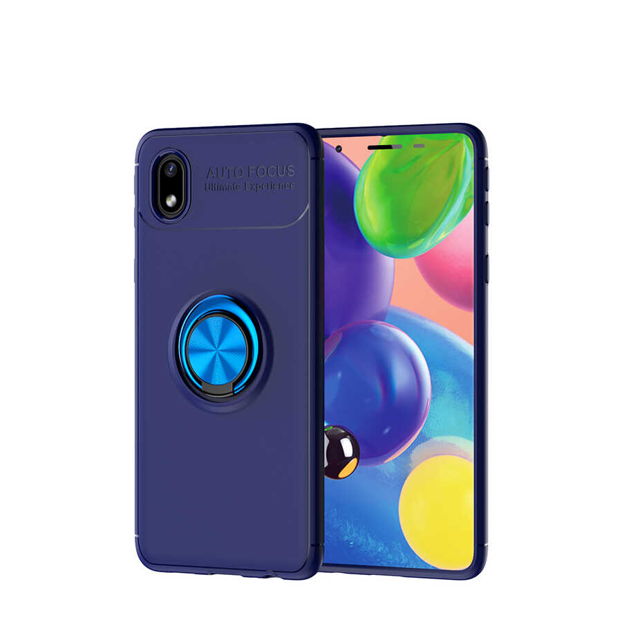 Galaxy A01 Core Kılıf Zore Ravel Silikon Kapak Mavi