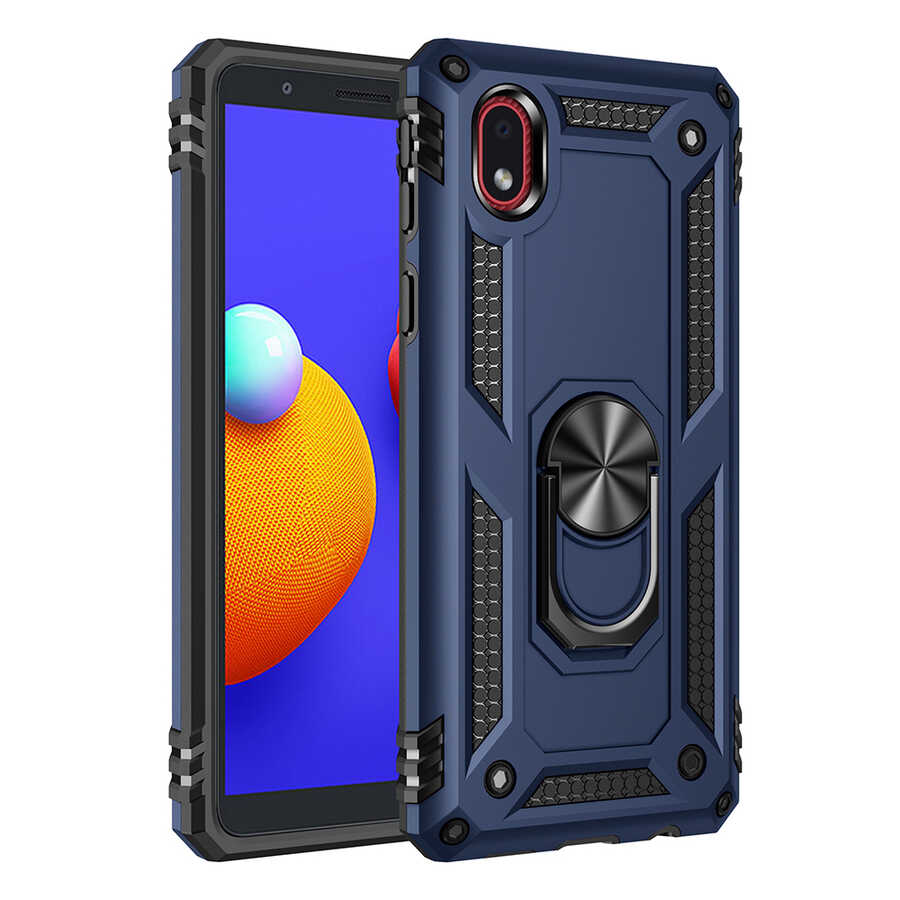 Galaxy A01 Core Kılıf Zore Vega Kapak Mavi