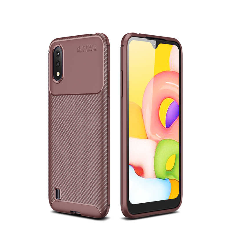 Galaxy A01 Kılıf Zore Negro Silikon Kapak Kahverengi