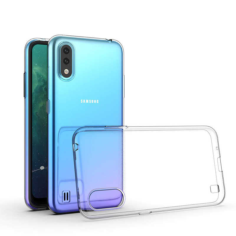 Galaxy A01 Kılıf Zore Süper Silikon Kapak Renksiz