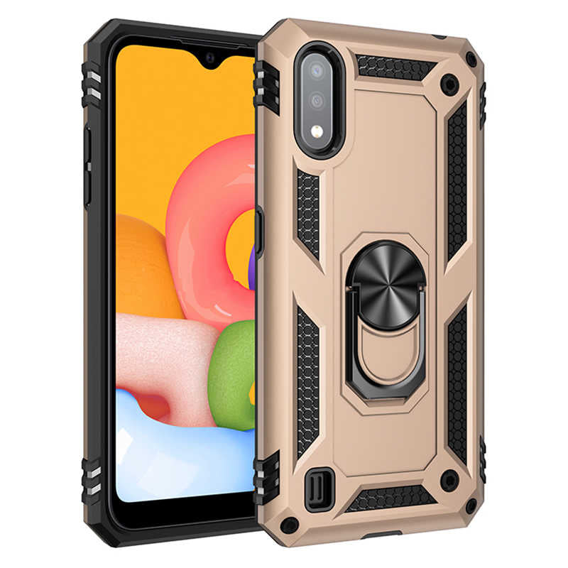 Galaxy A01 Kılıf Zore Vega Kapak Gold