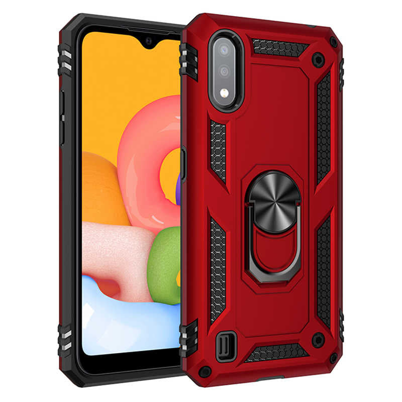 Galaxy A01 Kılıf Zore Vega Kapak Kırmızı