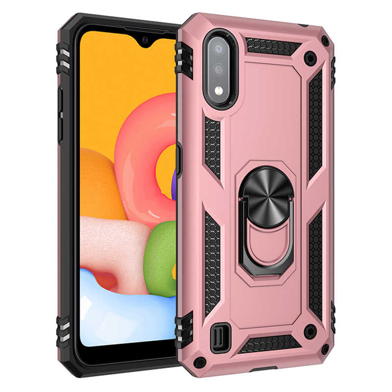 Galaxy A01 Kılıf Zore Vega Kapak Rose Gold