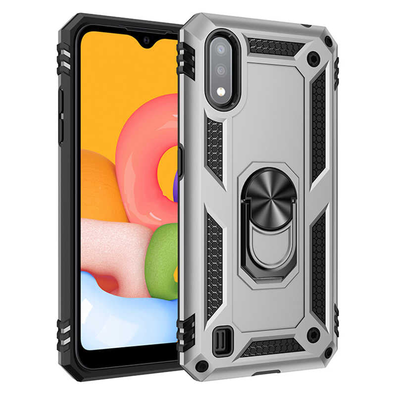 Galaxy A01 Kılıf Zore Vega Kapak Gri