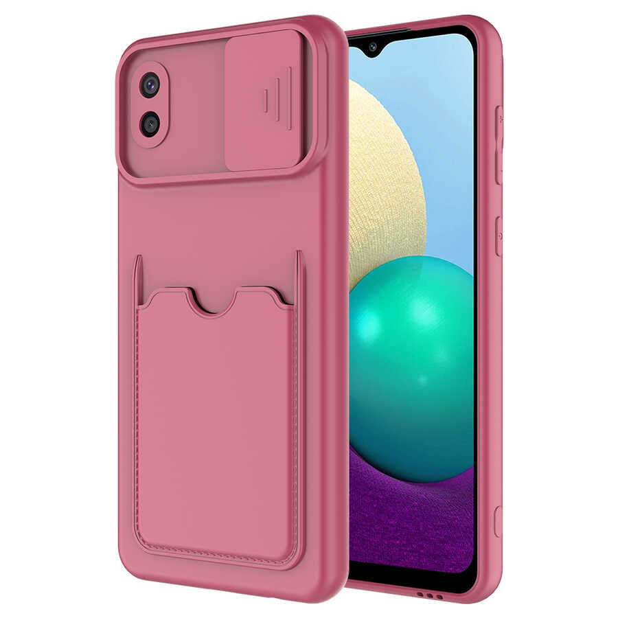 Galaxy A02 Kılıf Zore Kartix Kapak Koyu Mor