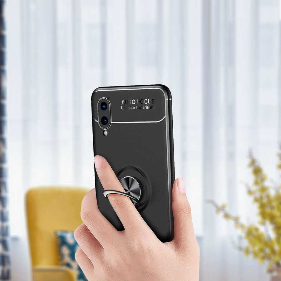 Galaxy A02 Kılıf Zore Ravel Silikon Kapak Siyah-Mavi