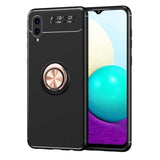 Galaxy A02 Kılıf Zore Ravel Silikon Kapak Siyah-Rose Gold