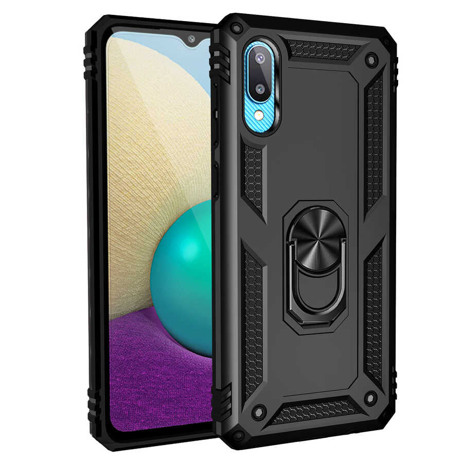 Galaxy A02 Kılıf Zore Vega Kapak Siyah
