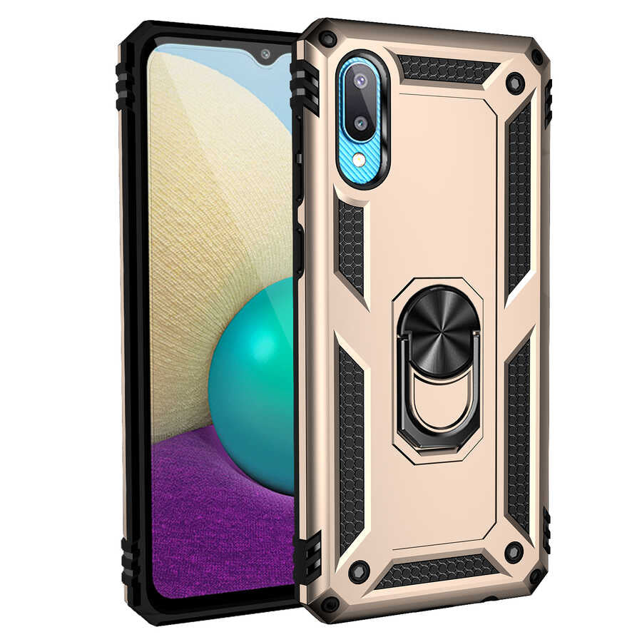 Galaxy A02 Kılıf Zore Vega Kapak Gold