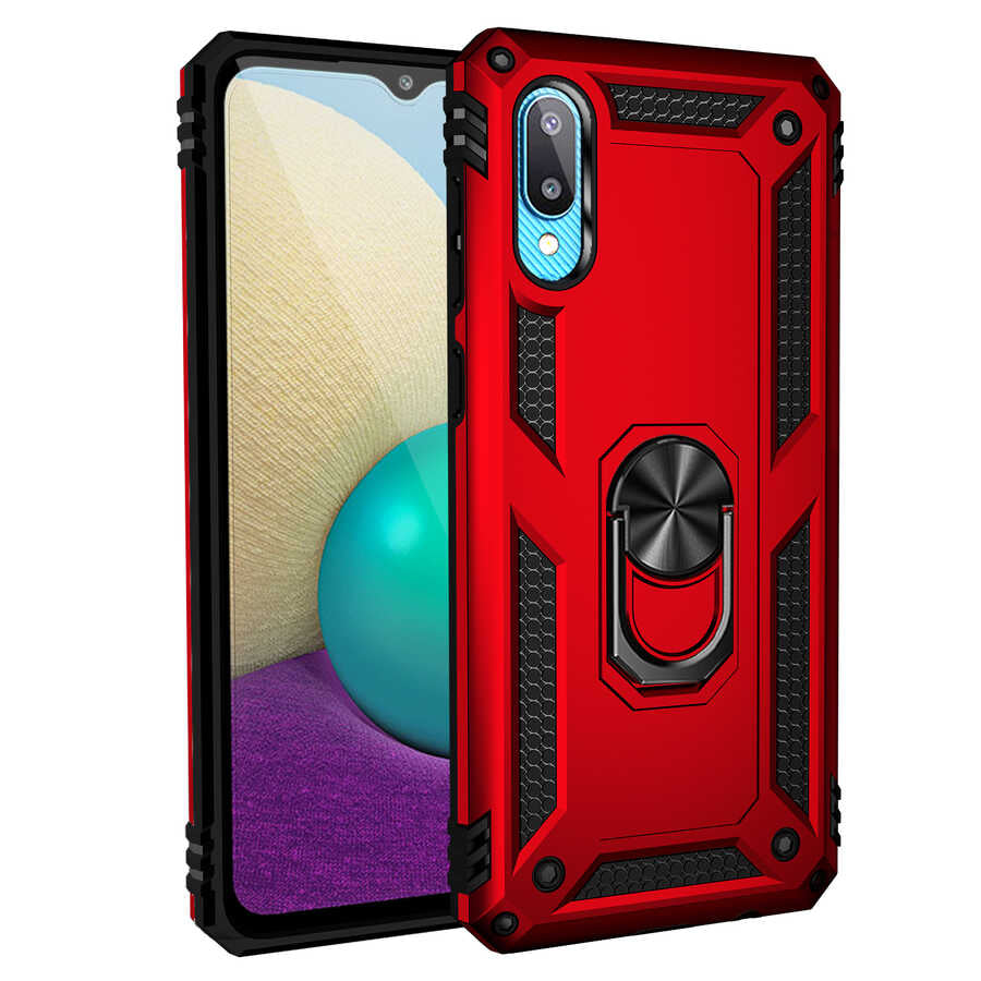 Galaxy A02 Kılıf Zore Vega Kapak Kırmızı