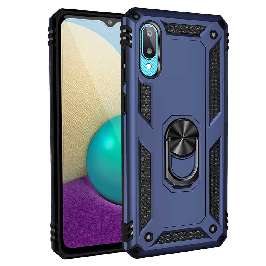 Galaxy A02 Kılıf Zore Vega Kapak Mavi