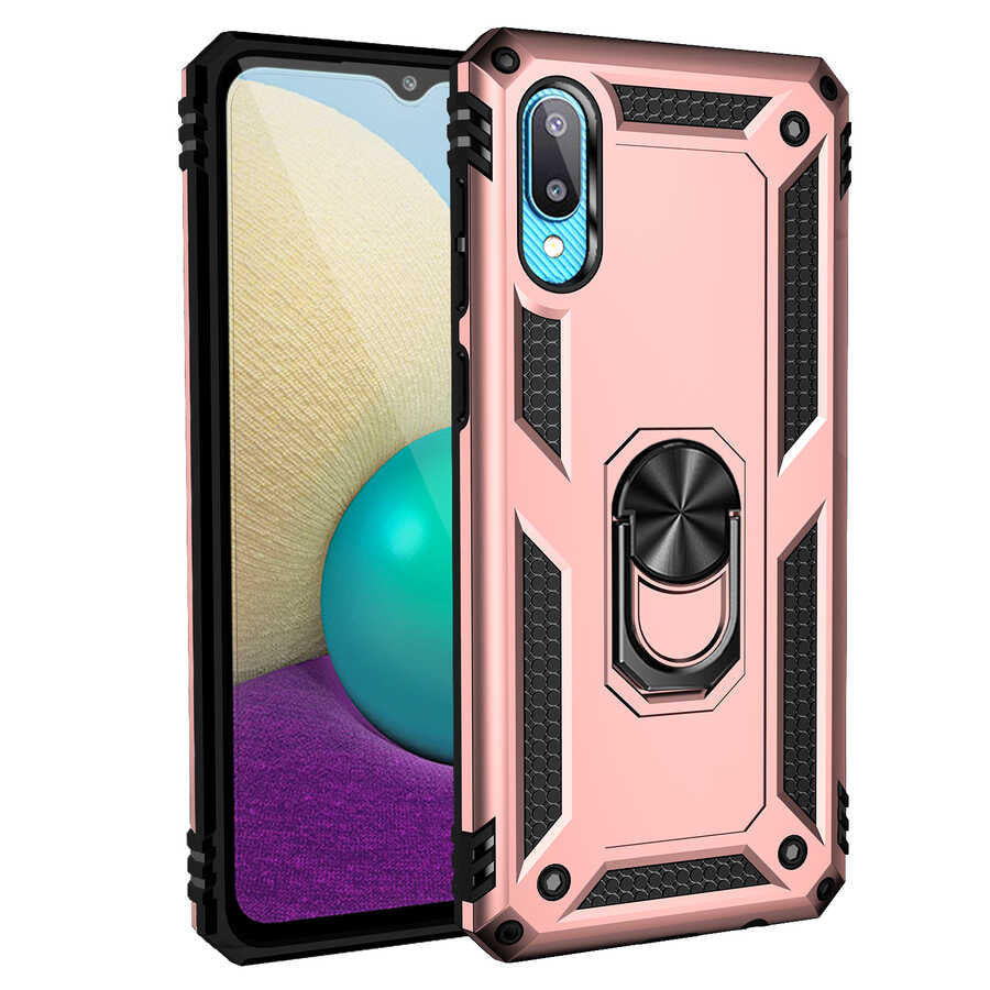Galaxy A02 Kılıf Zore Vega Kapak Rose Gold