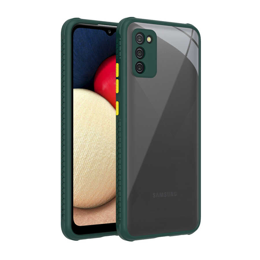 Galaxy A02S Kılıf Zore Kaff Kapak Koyu Yeşil