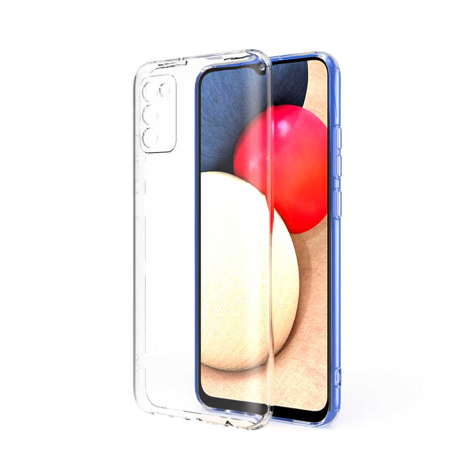 Galaxy A02S Kılıf Zore Kamera Korumalı Süper Silikon Kapak Renksiz