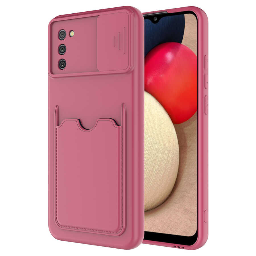 Galaxy A02S Kılıf Zore Kartix Kapak Koyu Mor