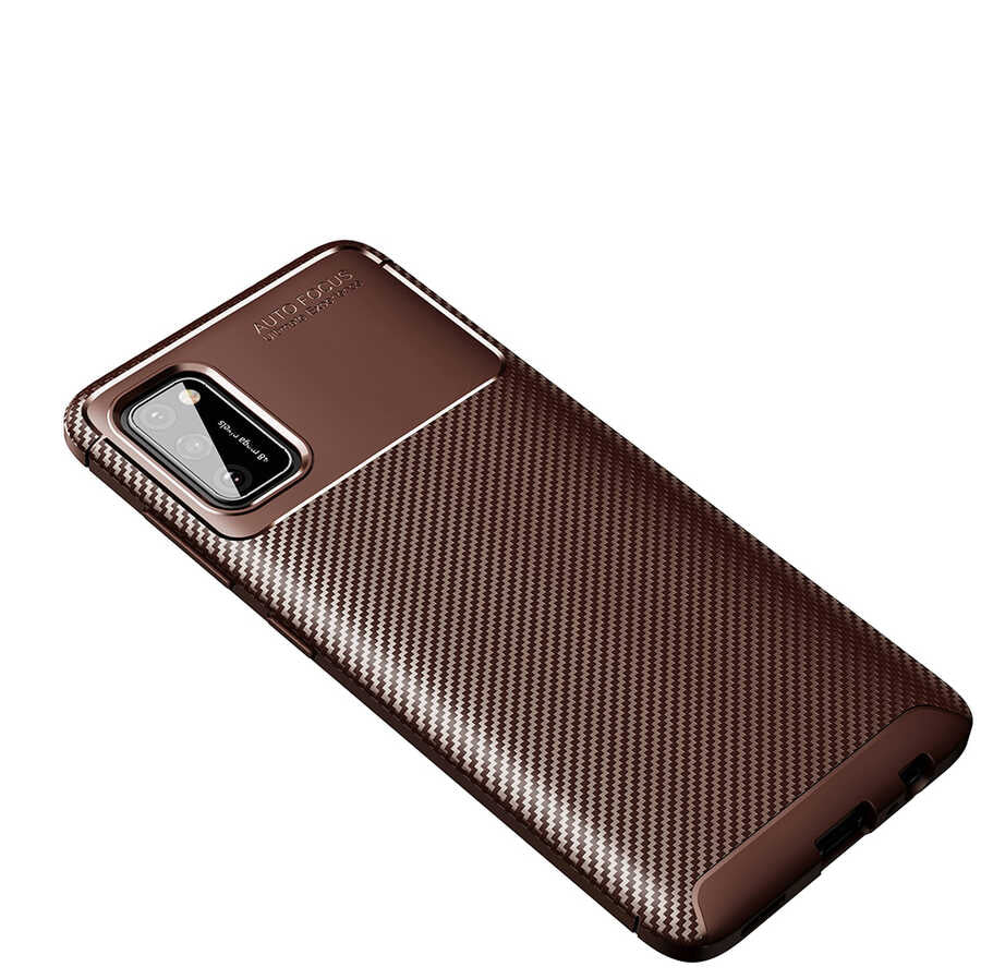 Galaxy A02S Kılıf Zore Negro Silikon Kapak Kahverengi