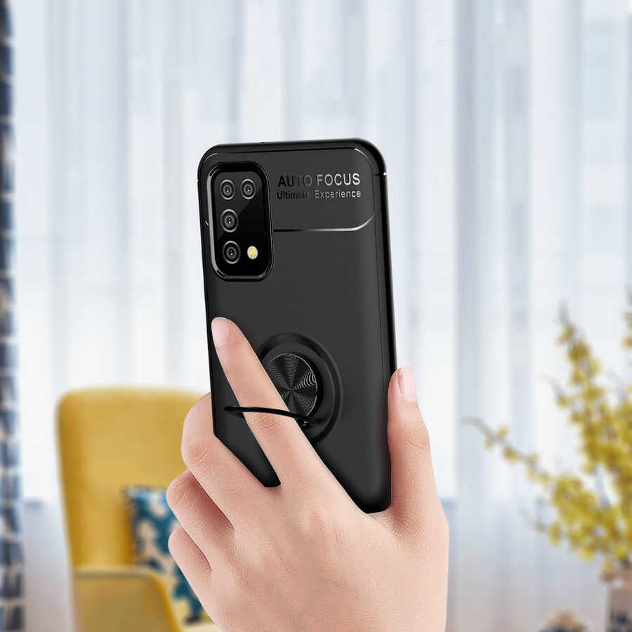 Galaxy A02S Kılıf Zore Ravel Silikon Kapak Siyah-Kırmızı