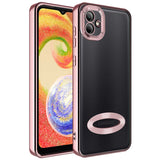 Galaxy A03 Kılıf Kamera Korumalı Logo Gösteren Zore Omega Kapak Rose Gold
