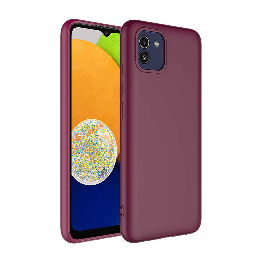 Galaxy A03 Kılıf Zore Mara Lansman Kapak Koyu Mor