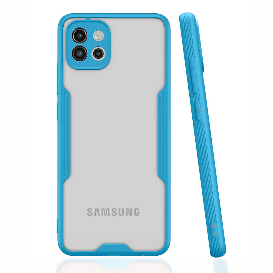 Galaxy A03 Kılıf Zore Parfe Kapak Mavi