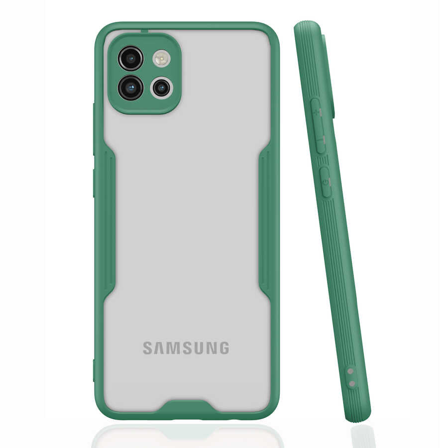 Galaxy A03 Kılıf Zore Parfe Kapak Koyu Yeşil