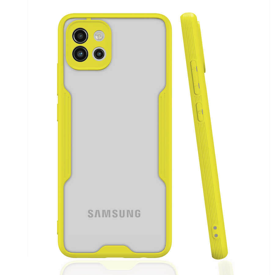 Galaxy A03 Kılıf Zore Parfe Kapak Sarı