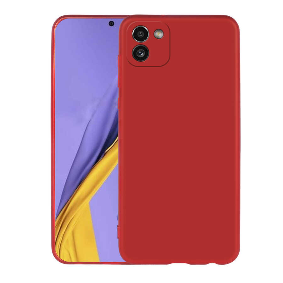 Galaxy A03 Kılıf Zore Premier Silikon Kapak Kırmızı