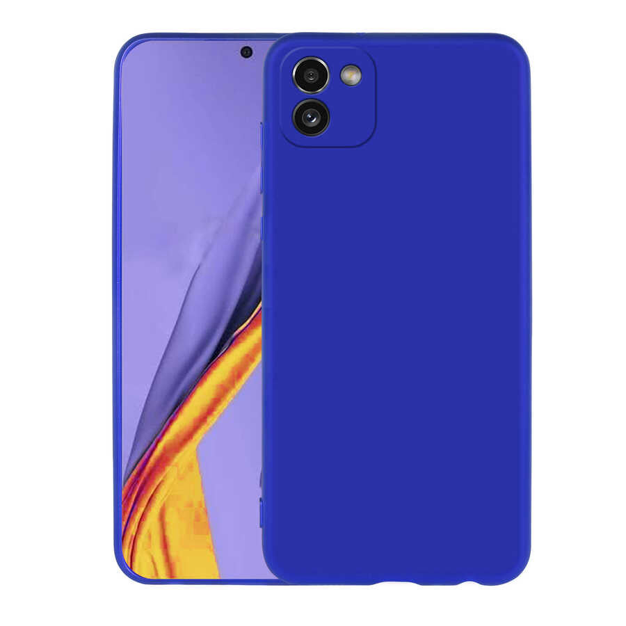 Galaxy A03 Kılıf Zore Premier Silikon Kapak Saks Mavi