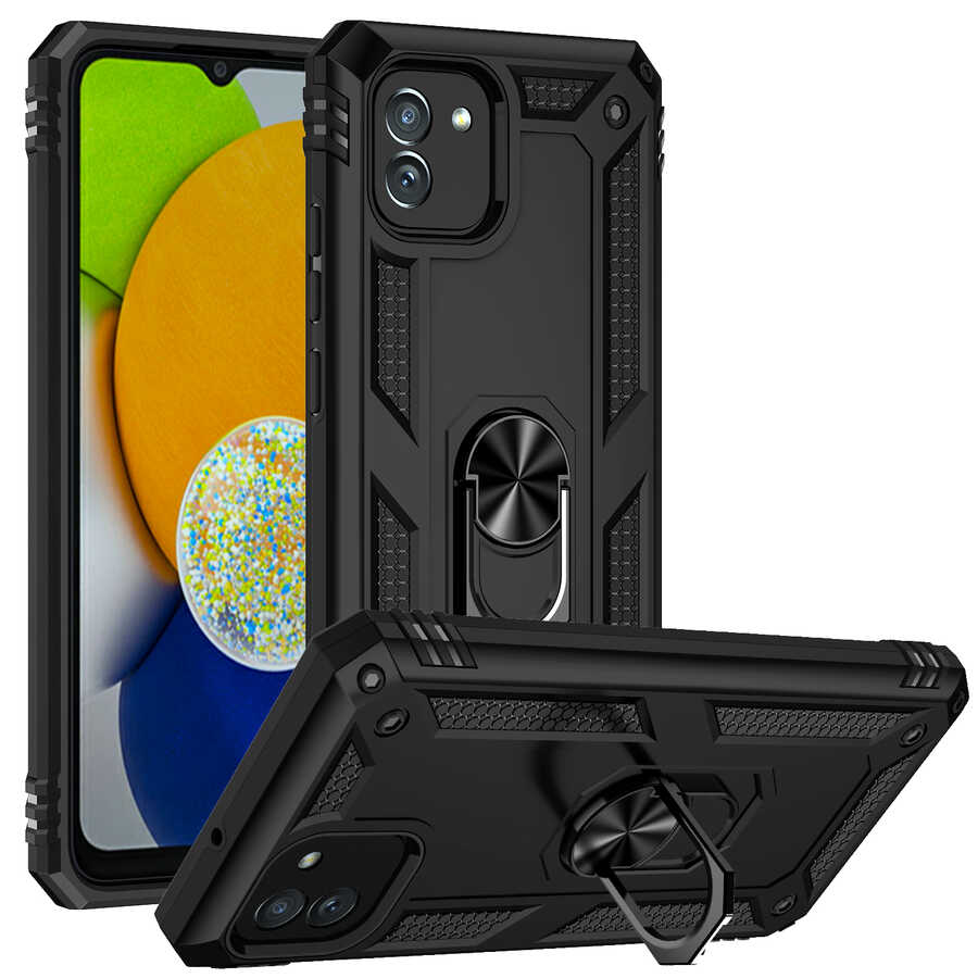 Galaxy A03 Kılıf Zore Vega Kapak Siyah