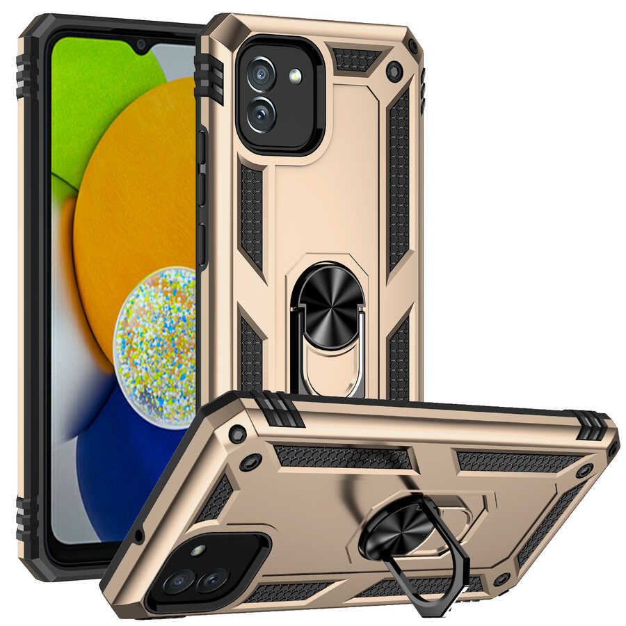 Galaxy A03 Kılıf Zore Vega Kapak Gold