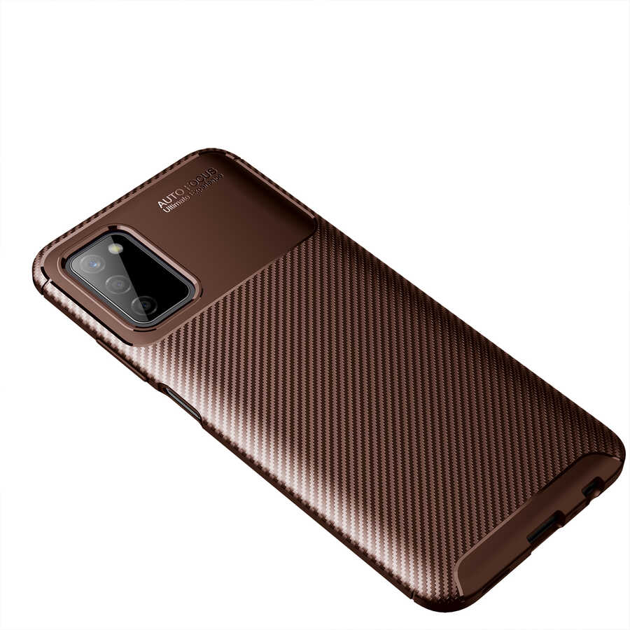 Galaxy A03S Kılıf Zore Negro Silikon Kapak Kahverengi