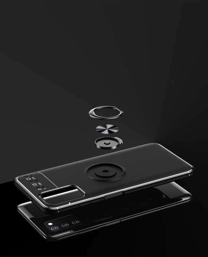 Galaxy A03s Kılıf Zore Ravel Silikon Kapak Siyah-Mavi