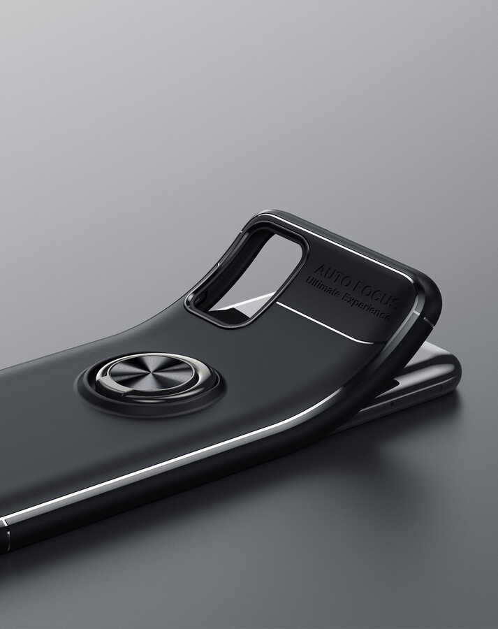 Galaxy A03s Kılıf Zore Ravel Silikon Kapak Siyah-Mavi