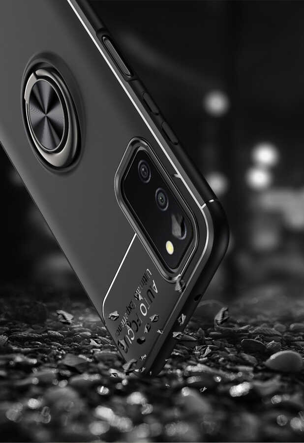 Galaxy A03s Kılıf Zore Ravel Silikon Kapak Siyah-Mavi