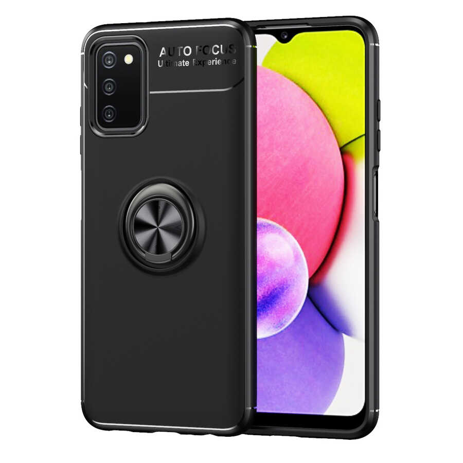 Galaxy A03s Kılıf Zore Ravel Silikon Kapak Siyah