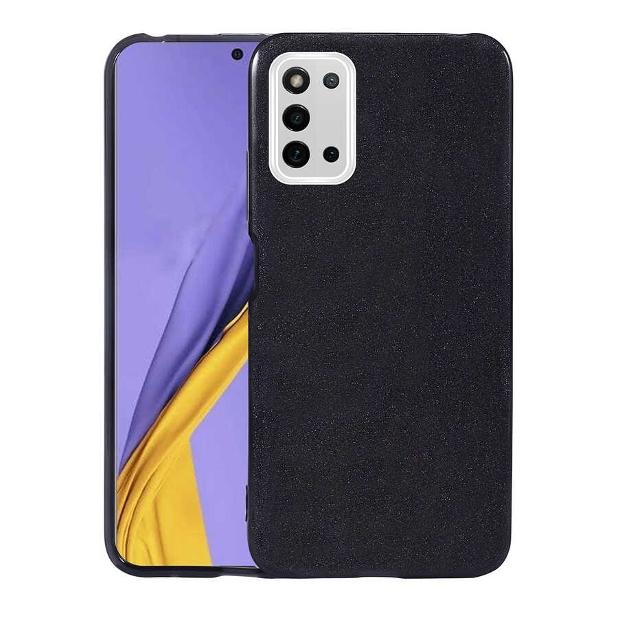 Galaxy A03S Kılıf Zore Shining Silikon Siyah