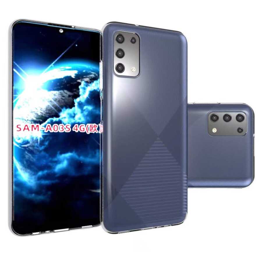 Galaxy A03S Kılıf Zore Süper Silikon Kapak Renksiz