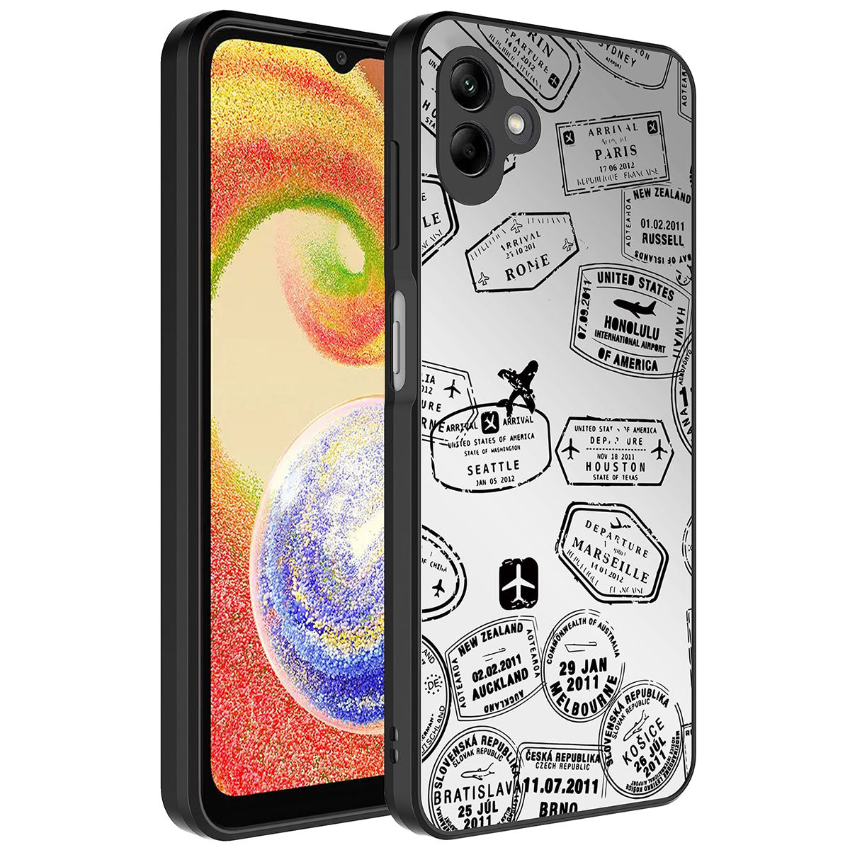 Galaxy A04 Kılıf Aynalı Desenli Kamera Korumalı Parlak Zore Mirror Kapak Seyahat
