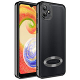 Galaxy A04 Kılıf Kamera Korumalı Logo Gösteren Zore Omega Kapak Siyah