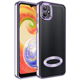 Galaxy A04 Kılıf Kamera Korumalı Logo Gösteren Zore Omega Kapak Lila