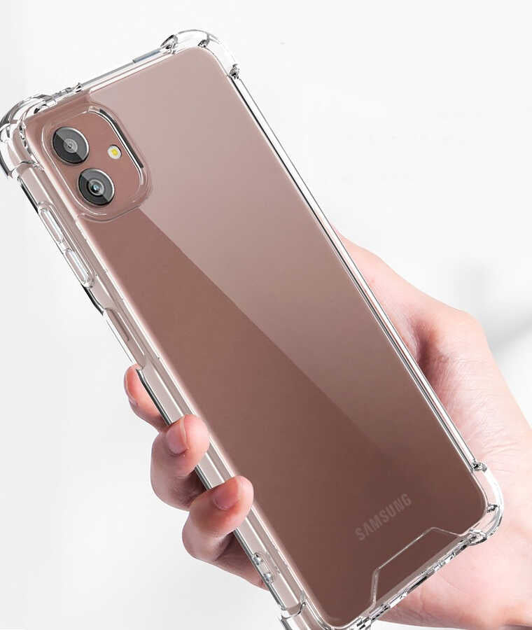 Galaxy A04 Kılıf Zore Nitro Anti Shock Silikon Renksiz