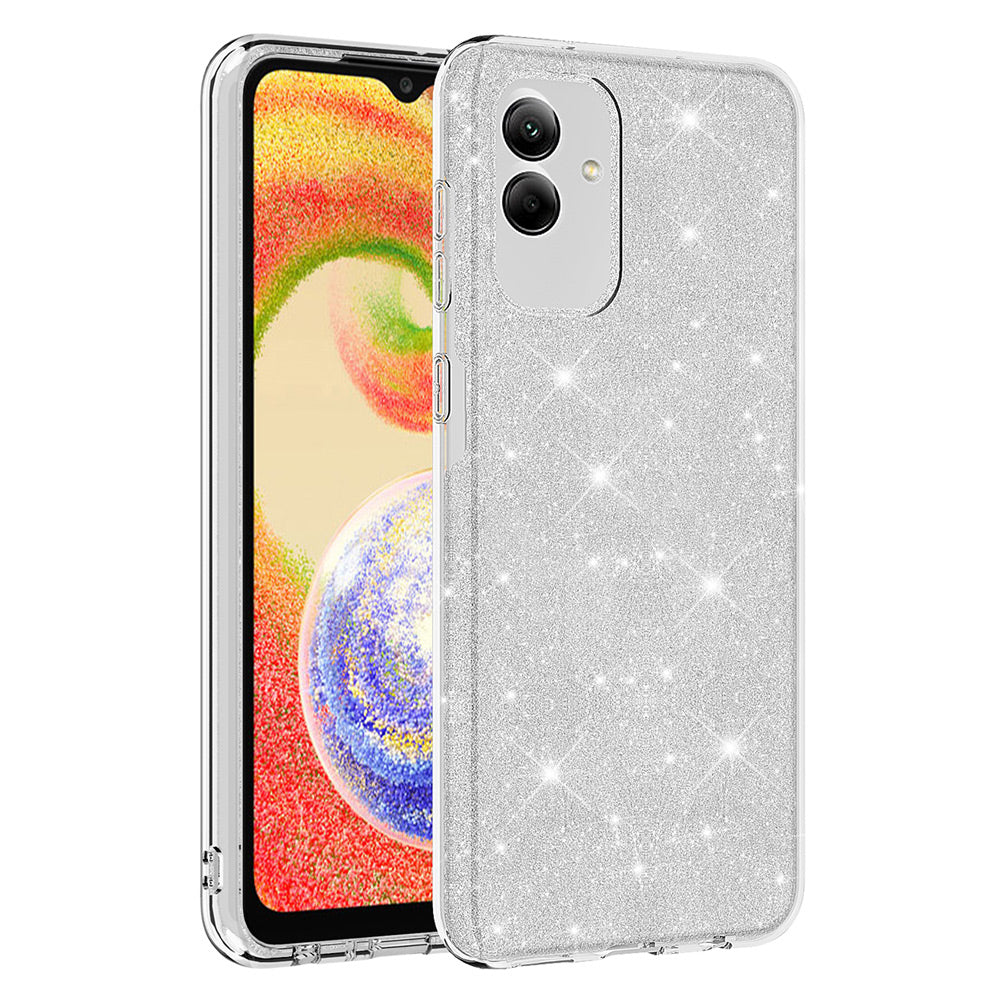 Galaxy A04 Kılıf Zore Shining Silikon Gümüş