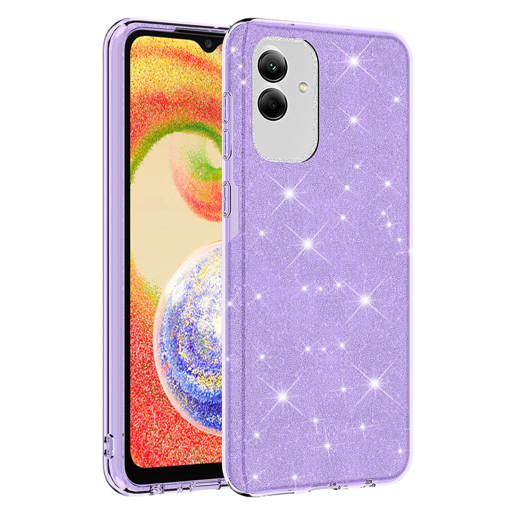Galaxy A04 Kılıf Zore Shining Silikon Mor