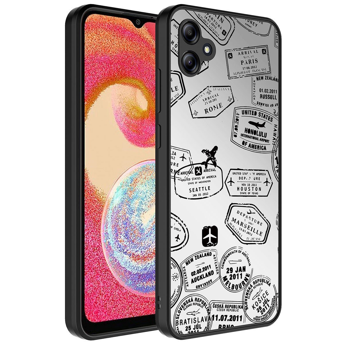 Galaxy A04E Kılıf Aynalı Desenli Kamera Korumalı Parlak Zore Mirror Kapak Seyahat