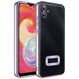 Galaxy A04E Kılıf Kamera Korumalı Logo Gösteren Zore Omega Kapak Gümüş