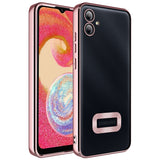 Galaxy A04E Kılıf Kamera Korumalı Logo Gösteren Zore Omega Kapak Rose Gold