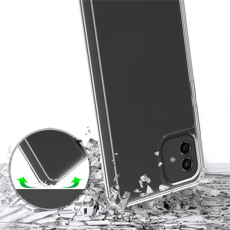 Galaxy A04E Kılıf Zore 2mm Anti Shock Silikon Renksiz